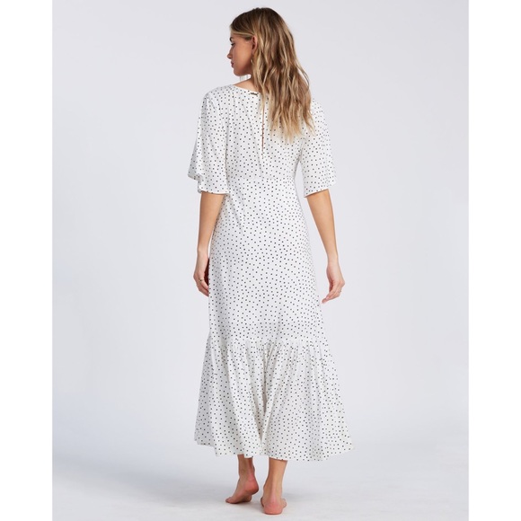 Billabong White Polka Dot Midi Dress - Picture 13 of 13